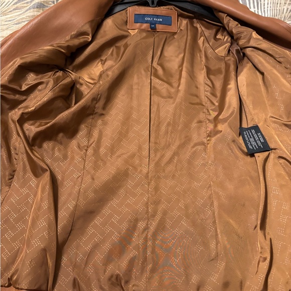 Cole Haan camel leather jacket new New - Picture 4 of 5